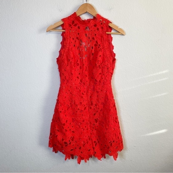 ASTR the Label Lace Red Romper Size Small - Picture 3 of 13